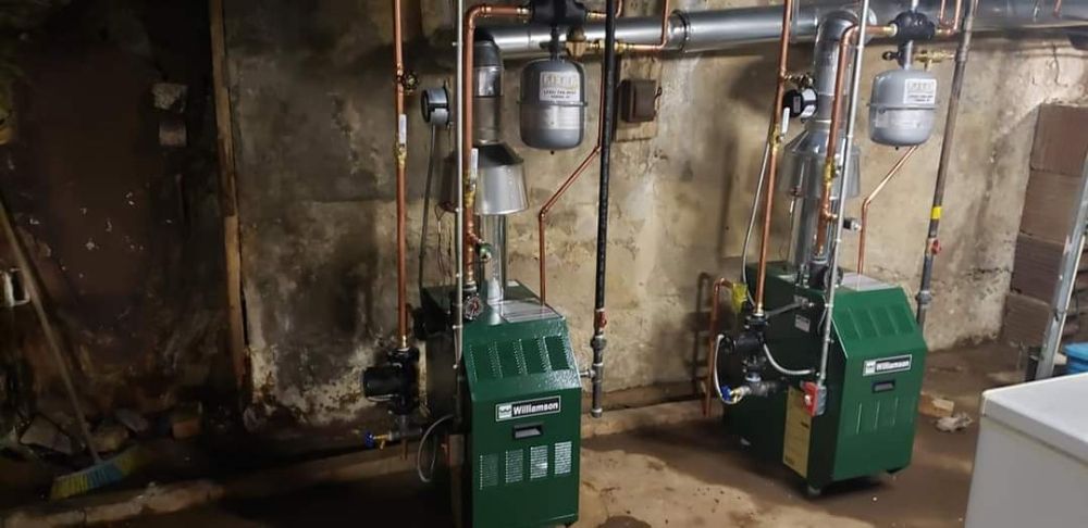 Twin Williamson boilers, basement install