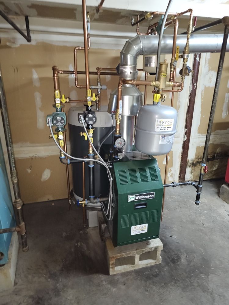 Williamson boiler with Fizer-branded expansion tank